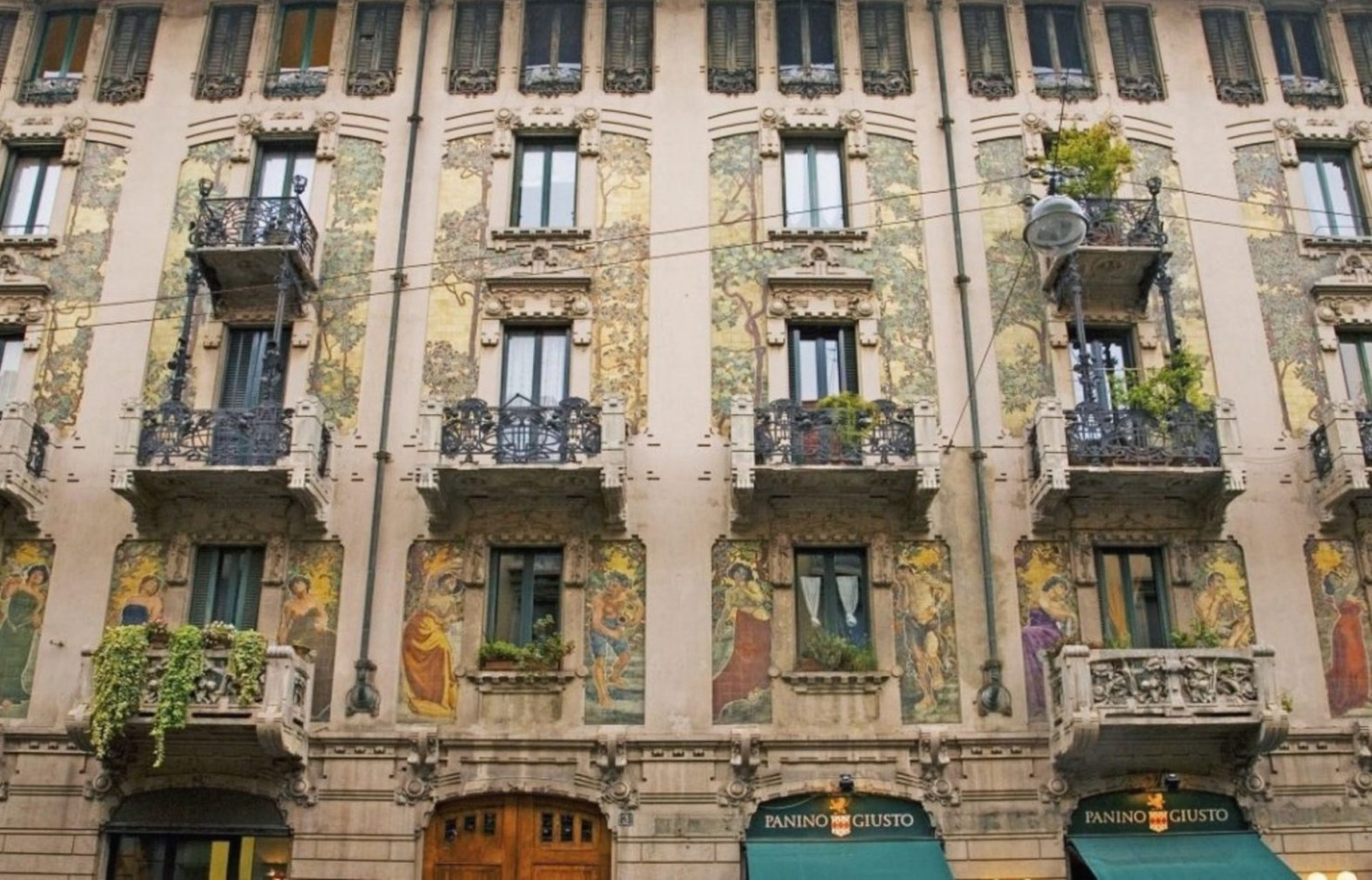 facade of Palazzo liberty Milan